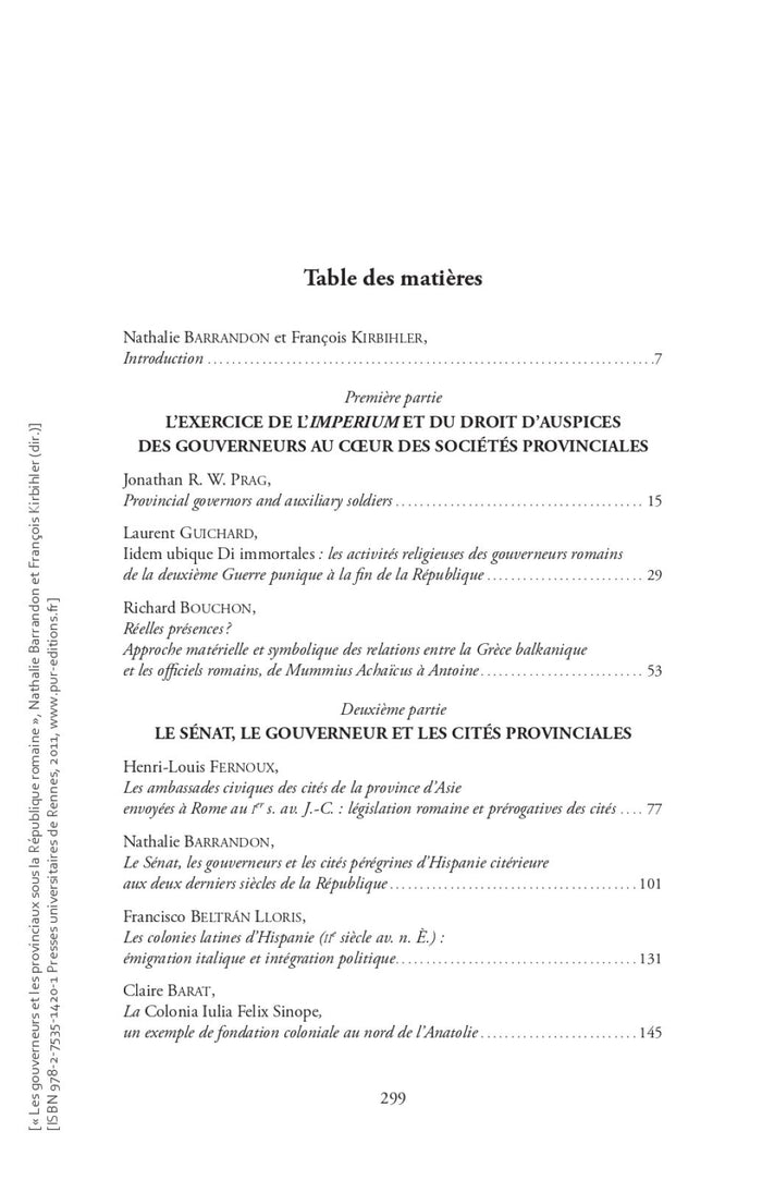 Les gouverneurs et les provinciaux sous la République romaine