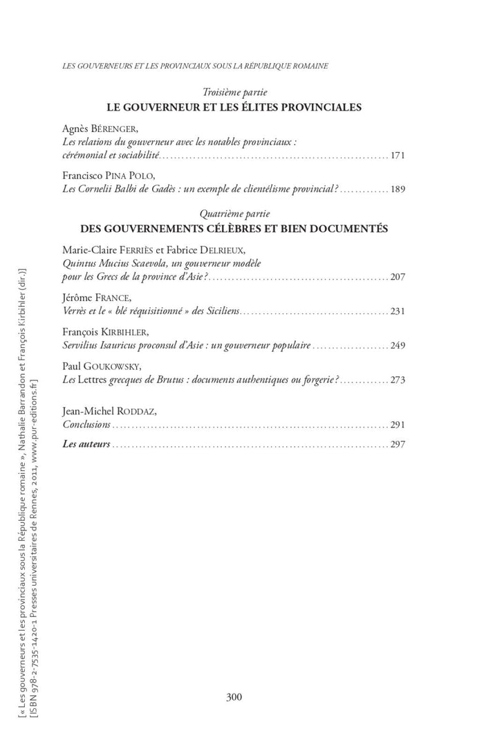 Les gouverneurs et les provinciaux sous la République romaine