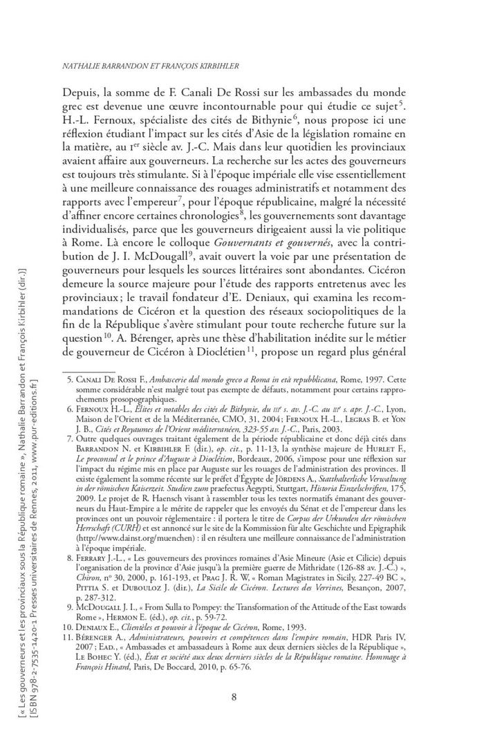 Les gouverneurs et les provinciaux sous la République romaine