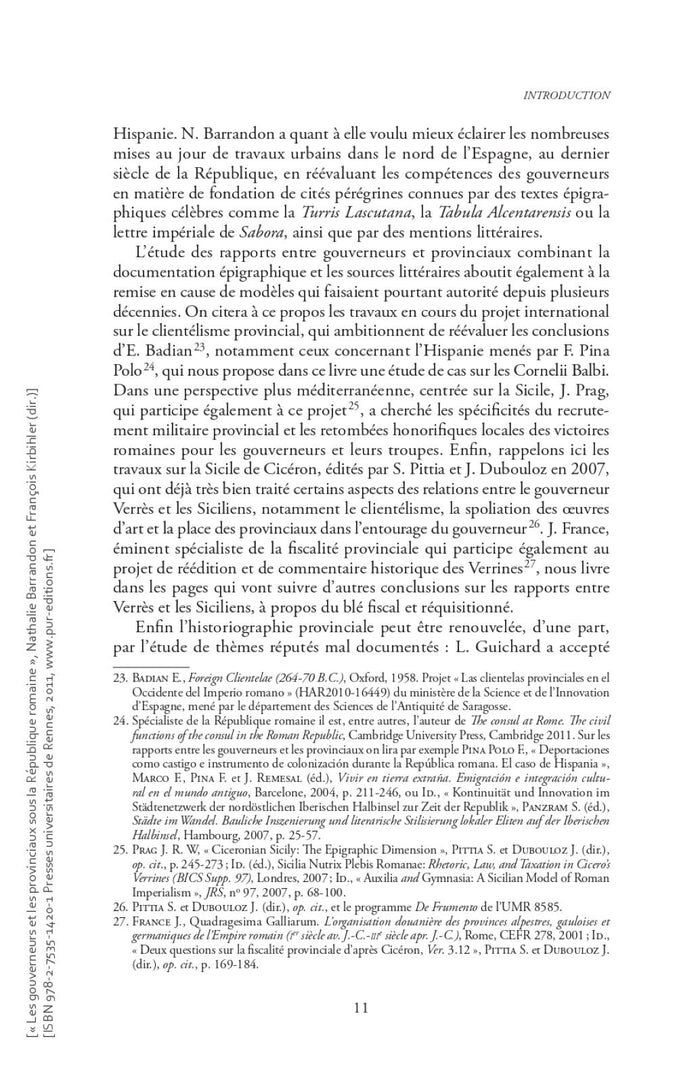 Les gouverneurs et les provinciaux sous la République romaine