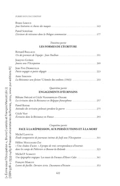 ECRIRE SOUS L OCCUPATION