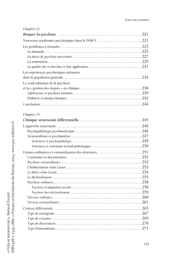 Folie et paranormal: Vers une clinique des expériences exceptionnelles