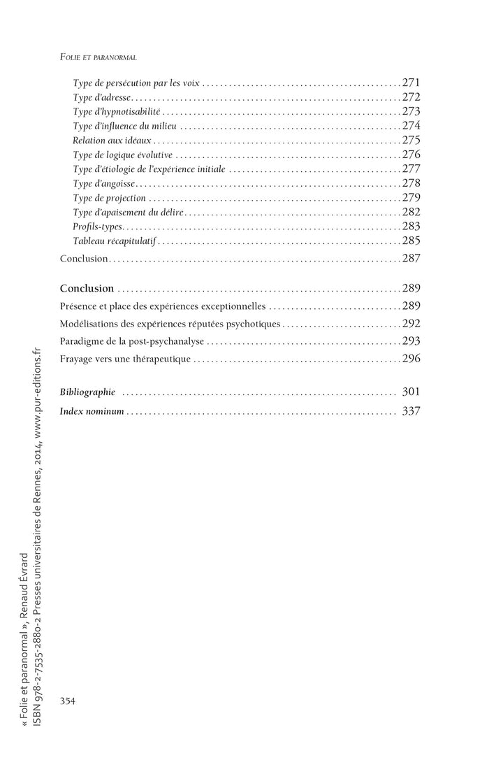 Folie et paranormal: Vers une clinique des expériences exceptionnelles