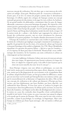 Civilisation et culture dans l'Europe des Lumières