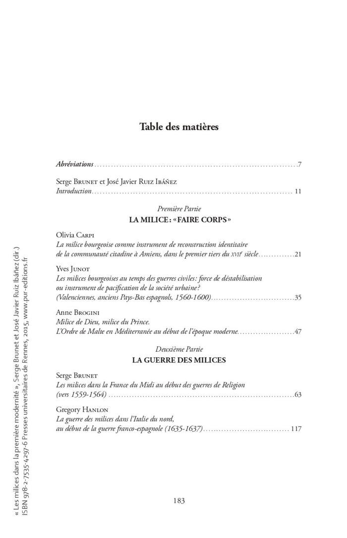 Les milices dans la première modernité