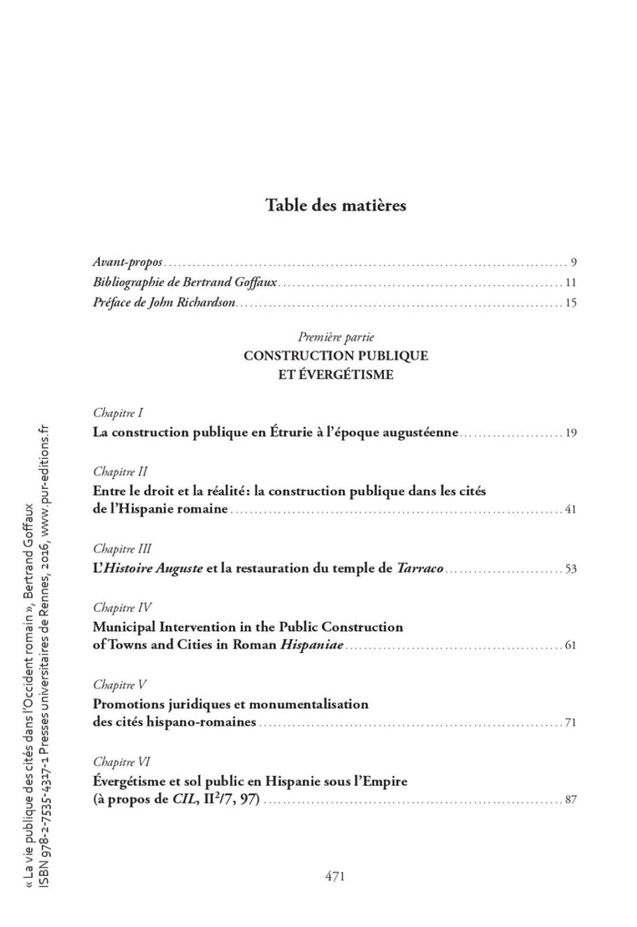 La vie publique des cités dans l'Occident romain