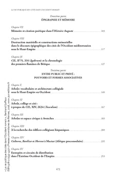 La vie publique des cités dans l'Occident romain