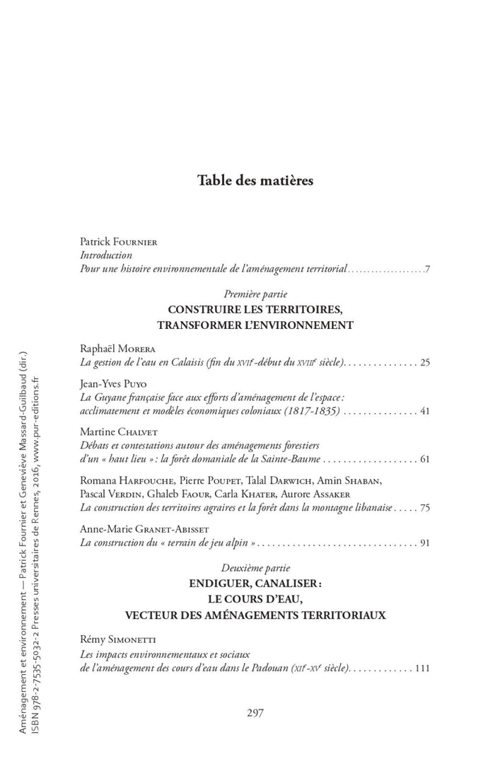 Aménagement et environnement