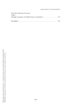 Aménagement et environnement