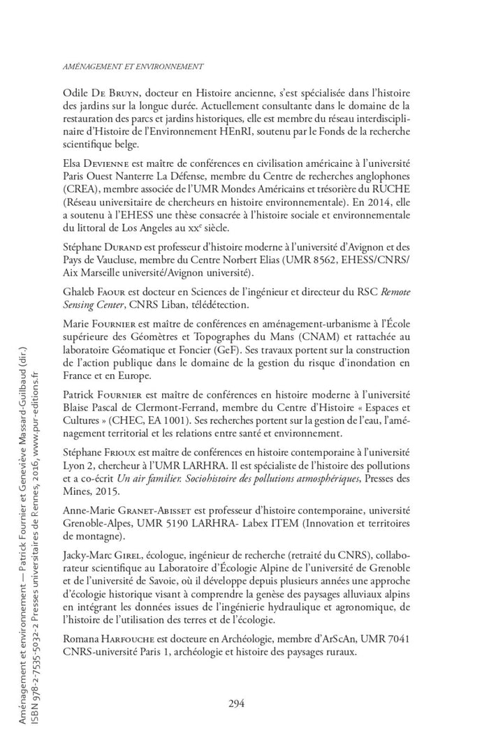 Aménagement et environnement