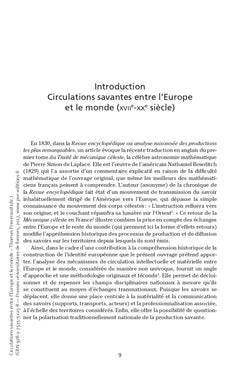 Circulations savantes entre l'Europe et le monde (XVIIe-XXe siècles)