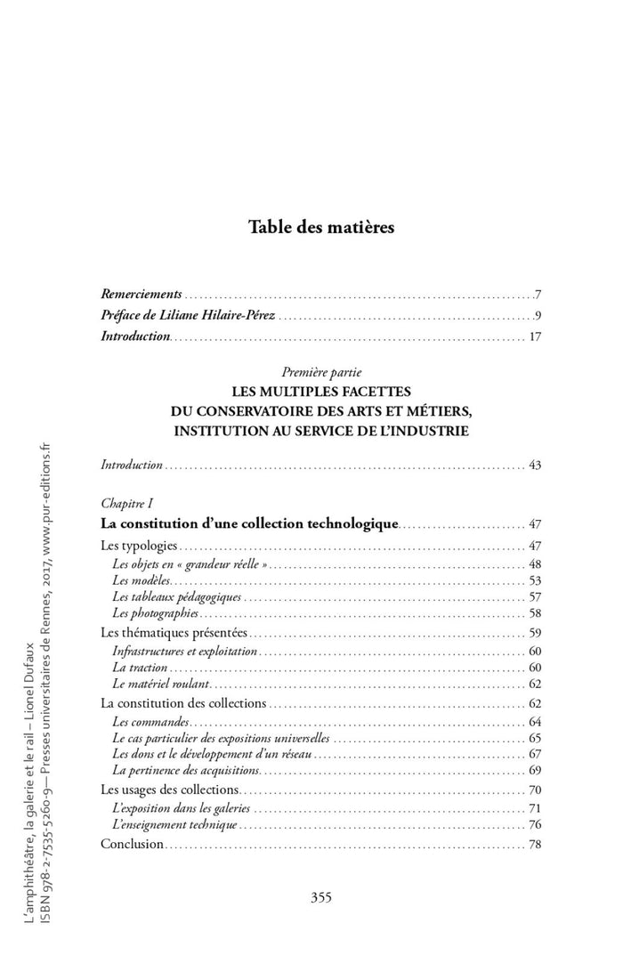 L'amphithéâtre, la galerie et le rail