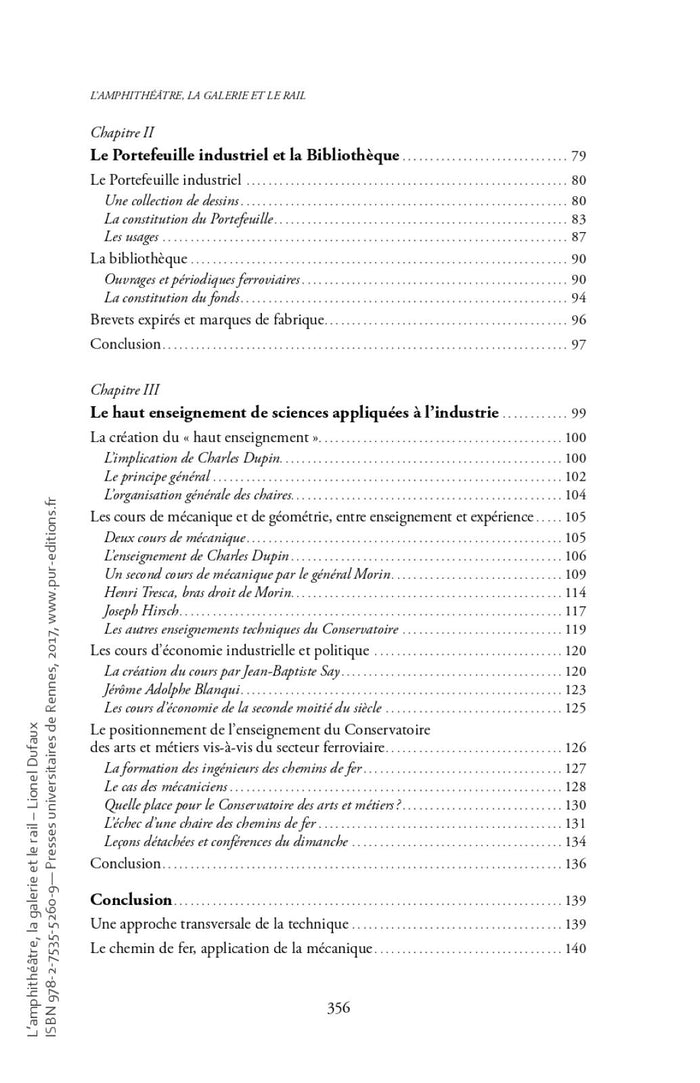 L'amphithéâtre, la galerie et le rail