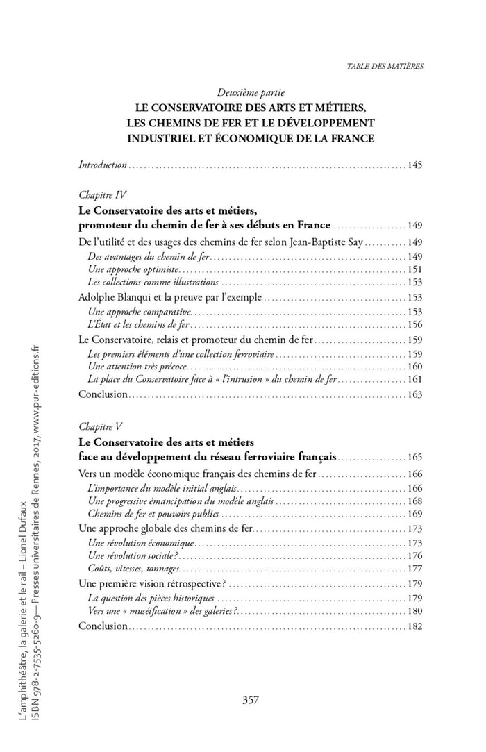 L'amphithéâtre, la galerie et le rail