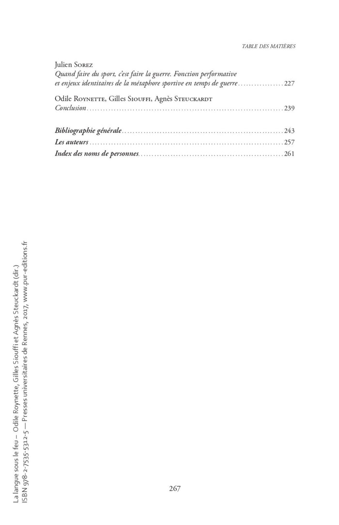 La langue sous le feu