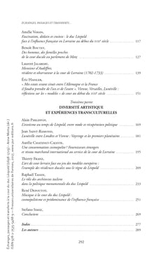 Échanges, passages et transferts à la cour du duc Léopold (1698-1729)