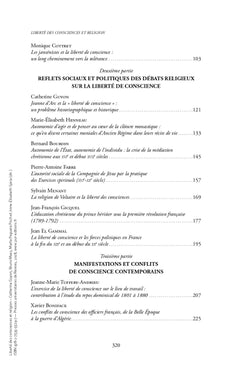 Liberté des consciences et religion