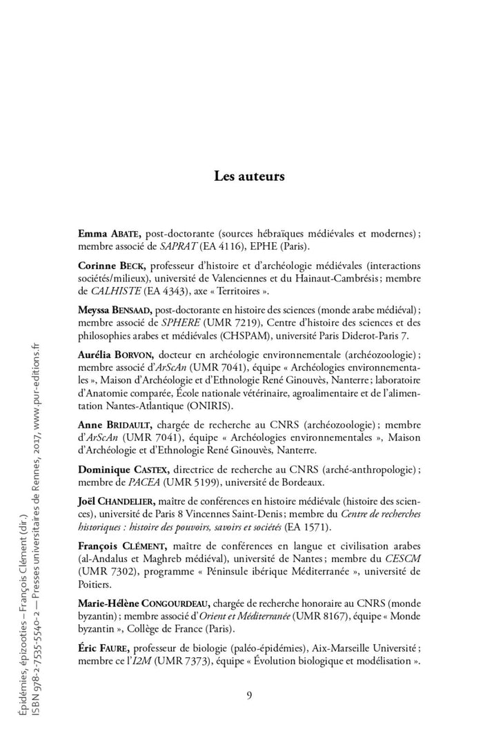 Épidémies, épizooties