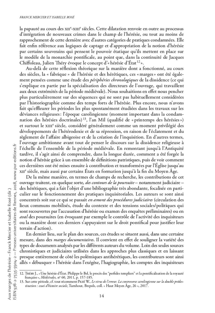 Aux marges de l'hérésie