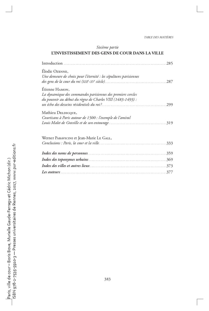 Paris, ville de cour (XIIIe-XVIIIe siècle)