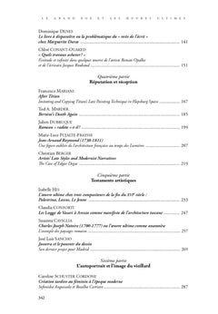 Le grand âge et ses oeuvres ultimes