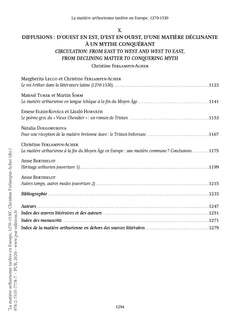 La matière arthurienne tardive en Europe 1270-1530