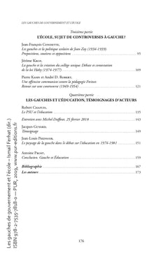 Les gauches de gouvernement et l'école