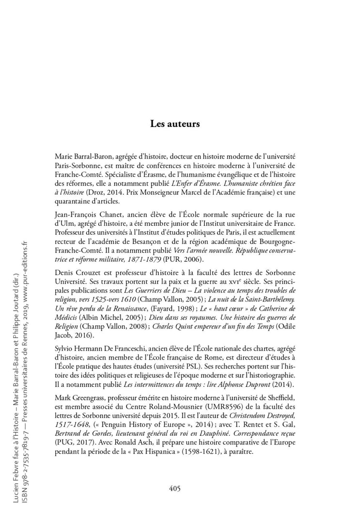 Lucien Febvre face à l'Histoire