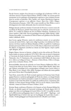 Lucien Febvre face à l'Histoire