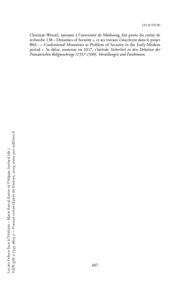 Lucien Febvre face à l'Histoire