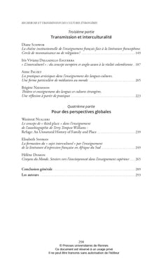 Recherche et transmission des cultures étrangères