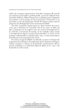 Recherche et transmission des cultures étrangères