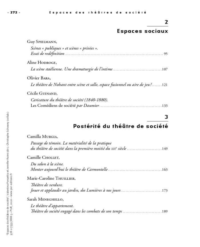 Espaces des théâtres de société