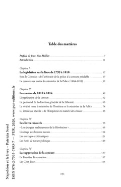 Napoléon et le livre: La censure sous le Consulat et l'Empire
