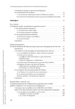 La parlementarisation des processus d'intégration régionale