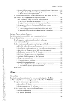La parlementarisation des processus d'intégration régionale