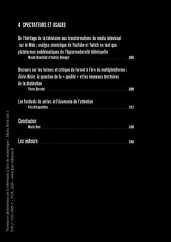 Formes et plateformes de la télévision à l'ère du numérique
