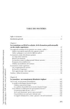 Les transitions identitaires dans les parcours d'éducation