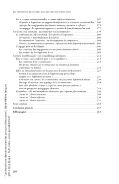 Les transitions identitaires dans les parcours d'éducation