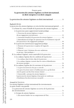 La protection des attentes légitimes en droit public