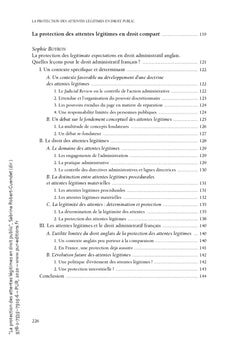 La protection des attentes légitimes en droit public