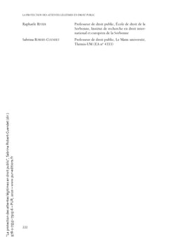 La protection des attentes légitimes en droit public