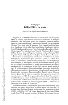 Former les enseignants d'EPS en France au XXE siècle