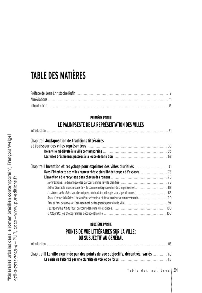 Itinéraires urbains dans le roman brésilien contemporain