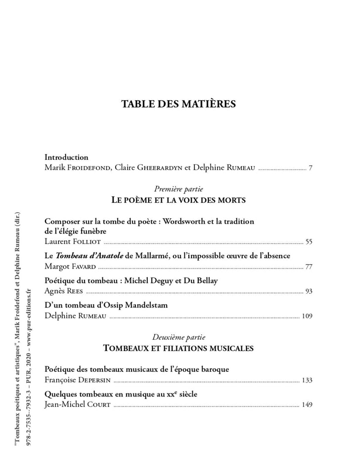 Tombeaux poétiques et artistiques