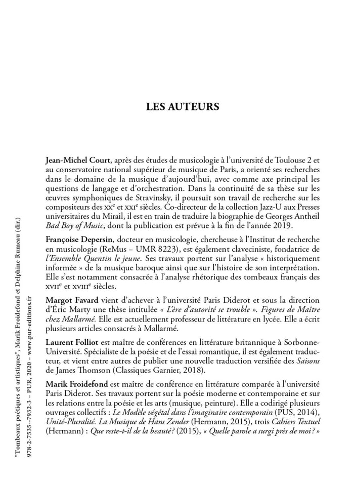 Tombeaux poétiques et artistiques