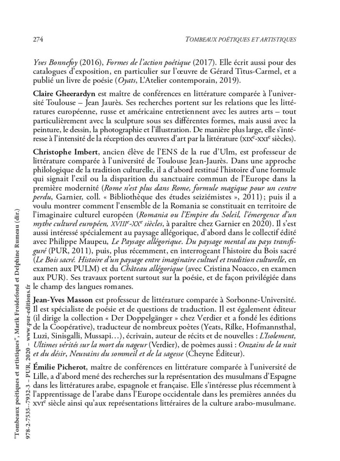 Tombeaux poétiques et artistiques