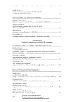Établissements monastiques et canoniaux dans les Alpes du Nord