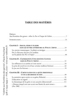 Colette aux frontières des genres: Relire Le Pur et l'impur