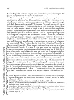 Colette aux frontières des genres: Relire Le Pur et l'impur